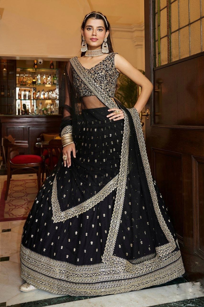 Black Sequins Lehanga Choli
