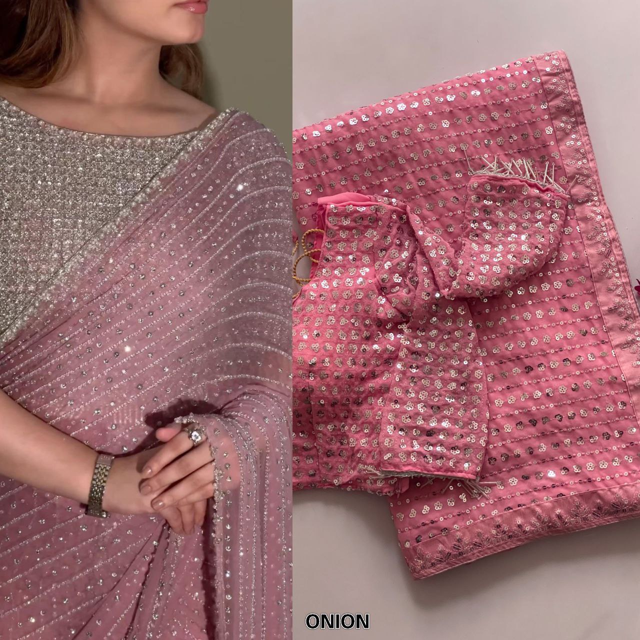 Bling Party Evenings Sequins Saree