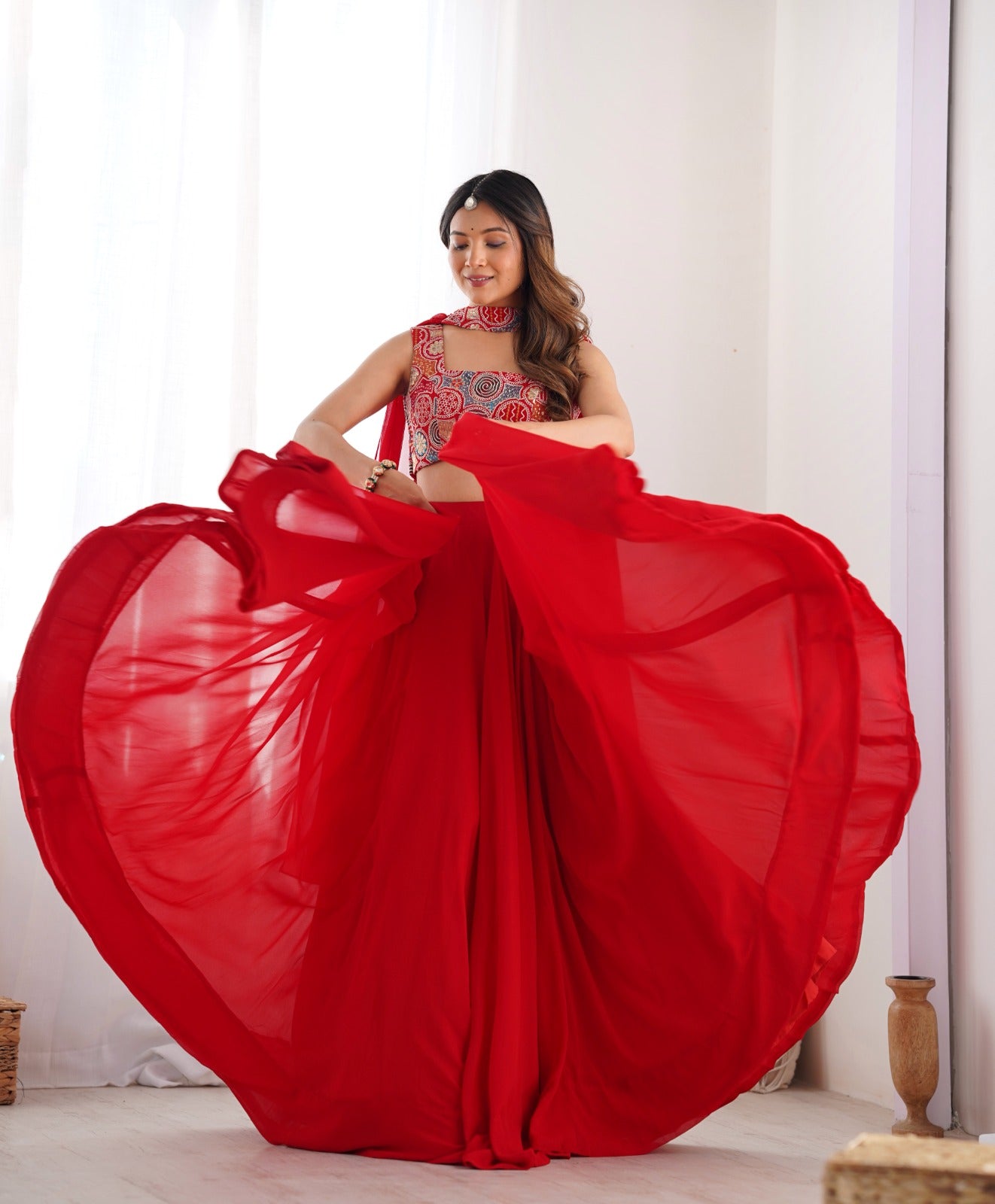 Attractive Fashionistic Indo Western Style Ready to Wear Modern Lehanga