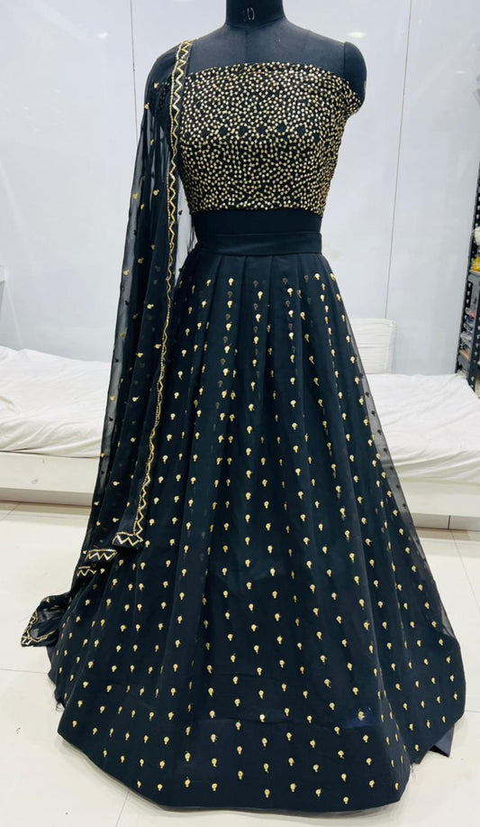Black Sequins Bollywood Style Lehanga