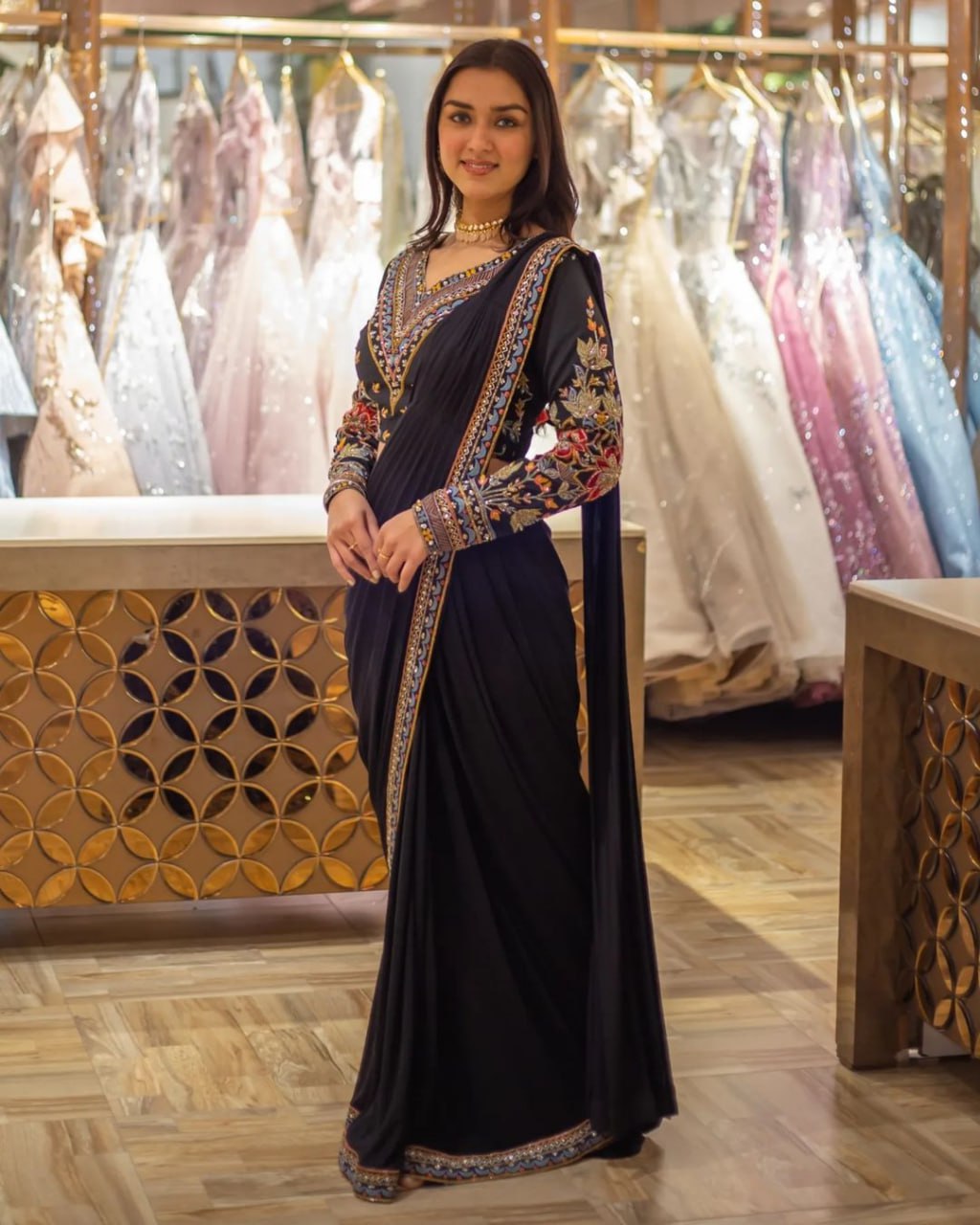 Beautiful Black Party wear saree