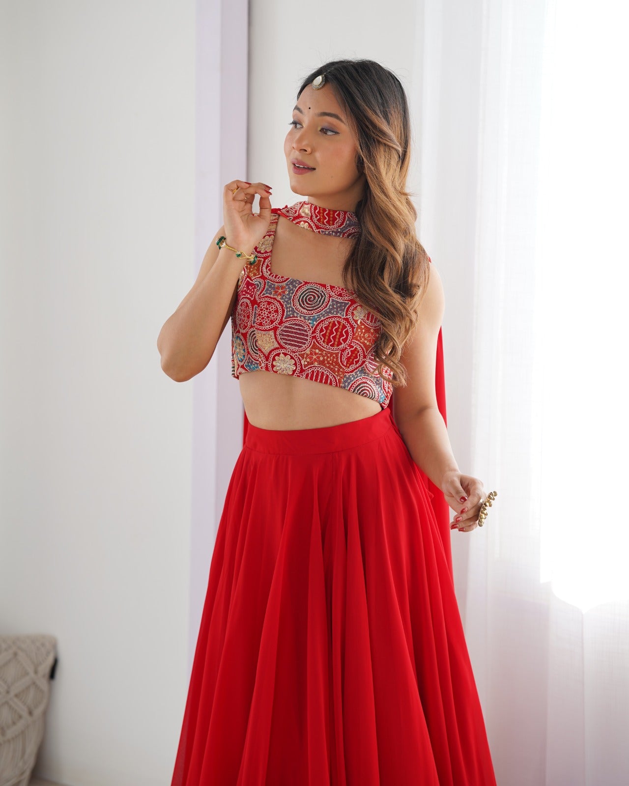 Attractive Fashionistic Indo Western Style Ready to Wear Modern Lehanga