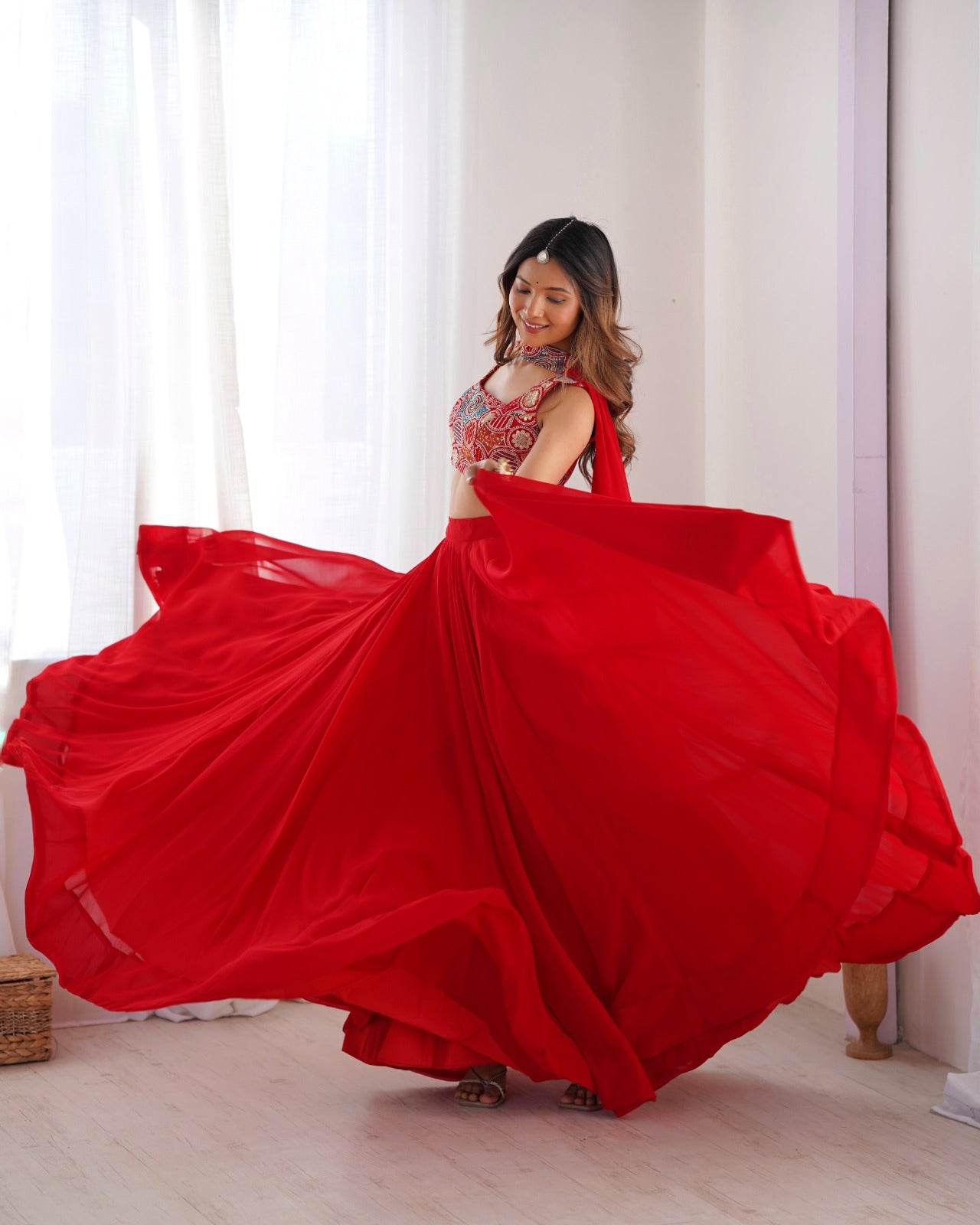 Attractive Fashionistic Indo Western Style Ready to Wear Modern Lehanga