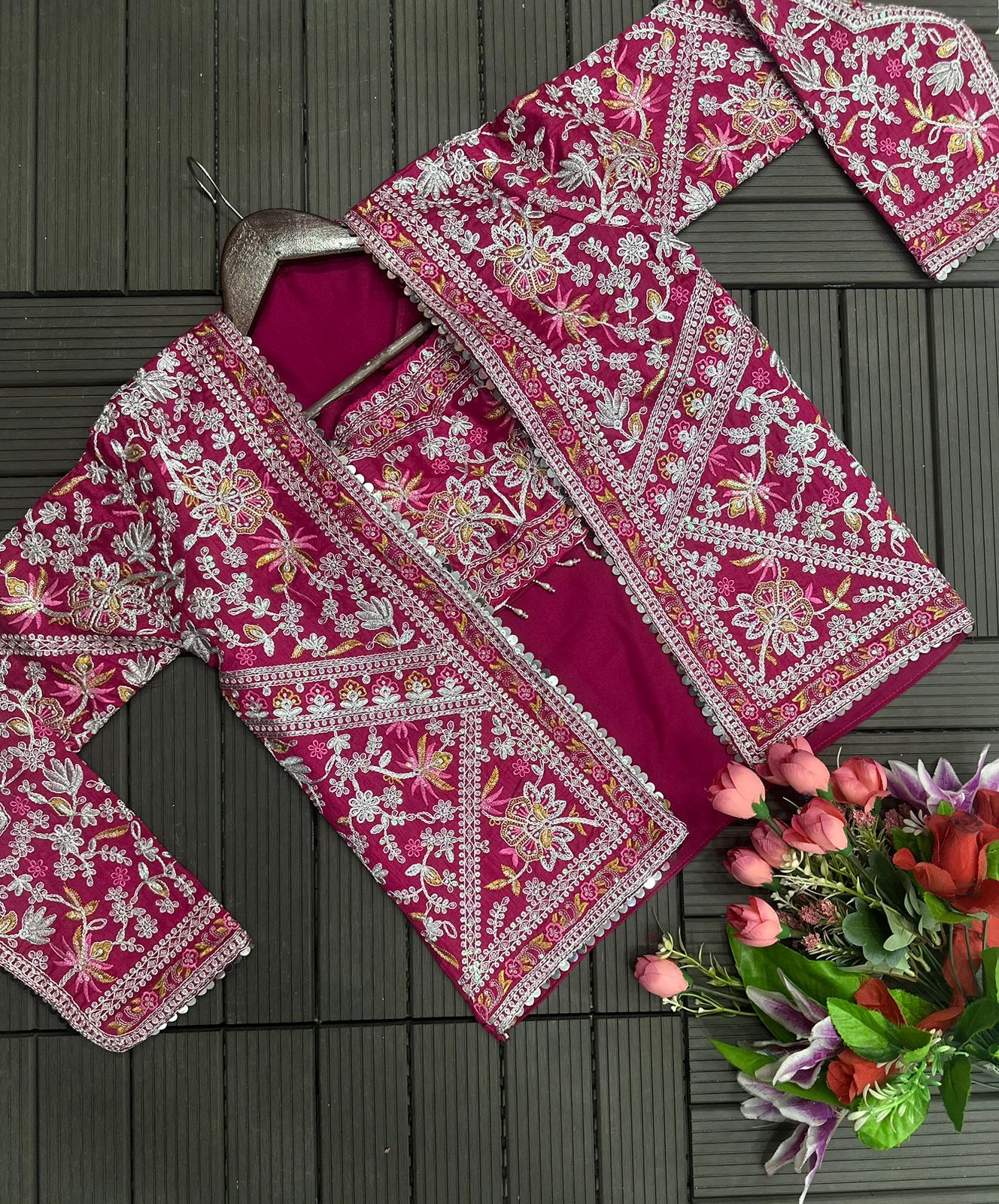 Supreme Jacket Saree Outfit - Ready To Wear