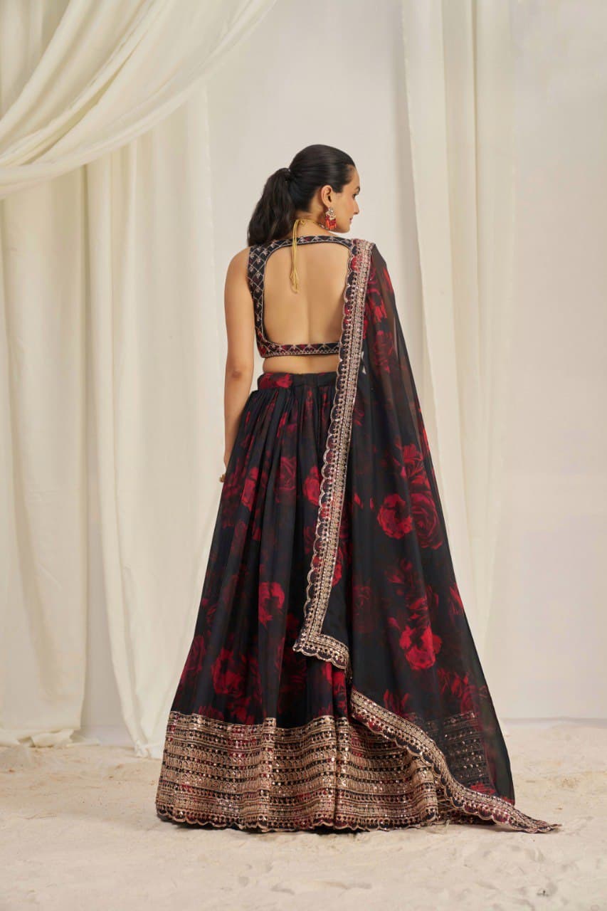 Floral Vibes Pure Organza Party Lehanga