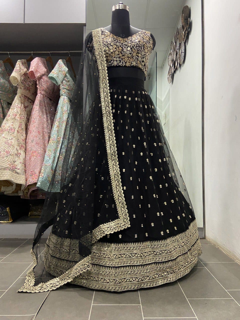 Black Sequins Lehanga Choli