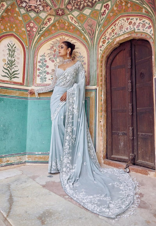 Sensual Bling Party Pastal Stylish Saree
