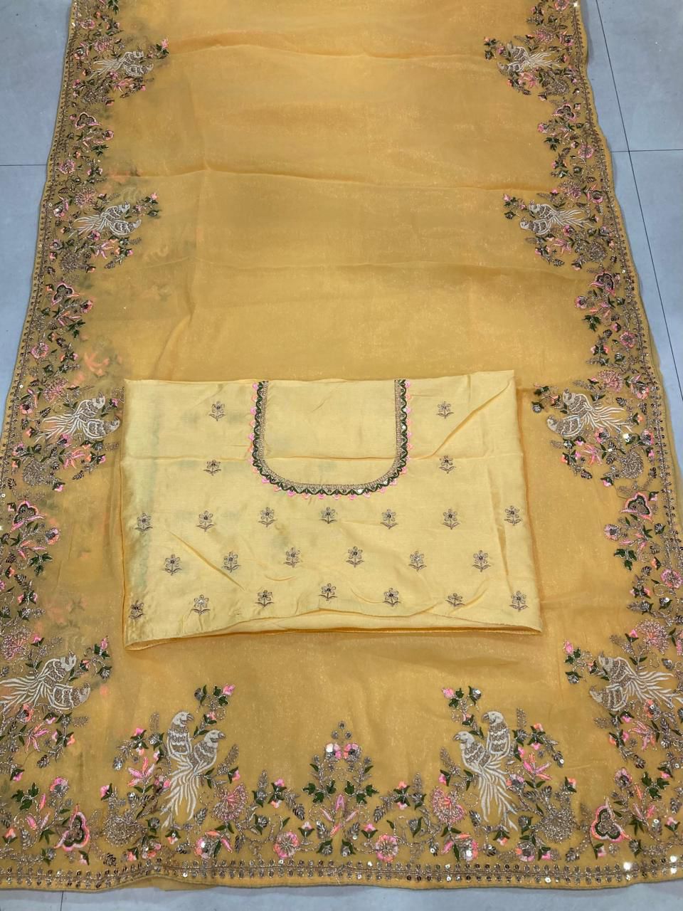 Haldi Special Moss chiffon Saree