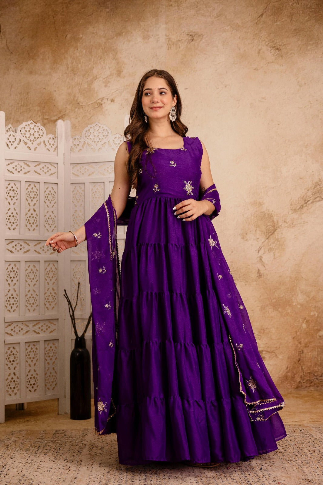 Big Flaired Layered Premium Anarkali Set