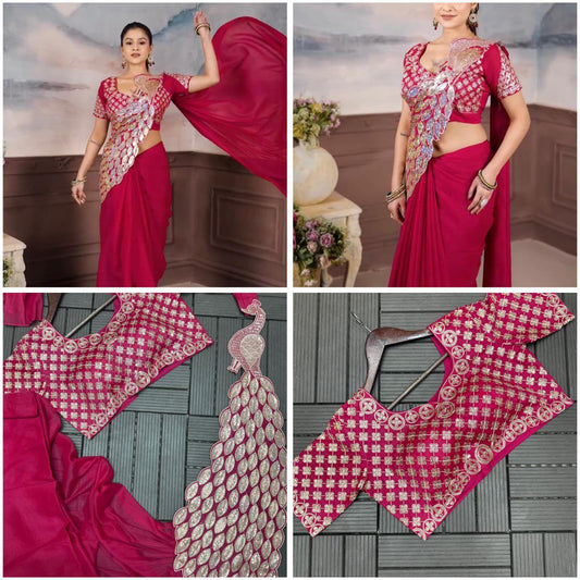 Stars & Bling Sequence work ready to wear saree