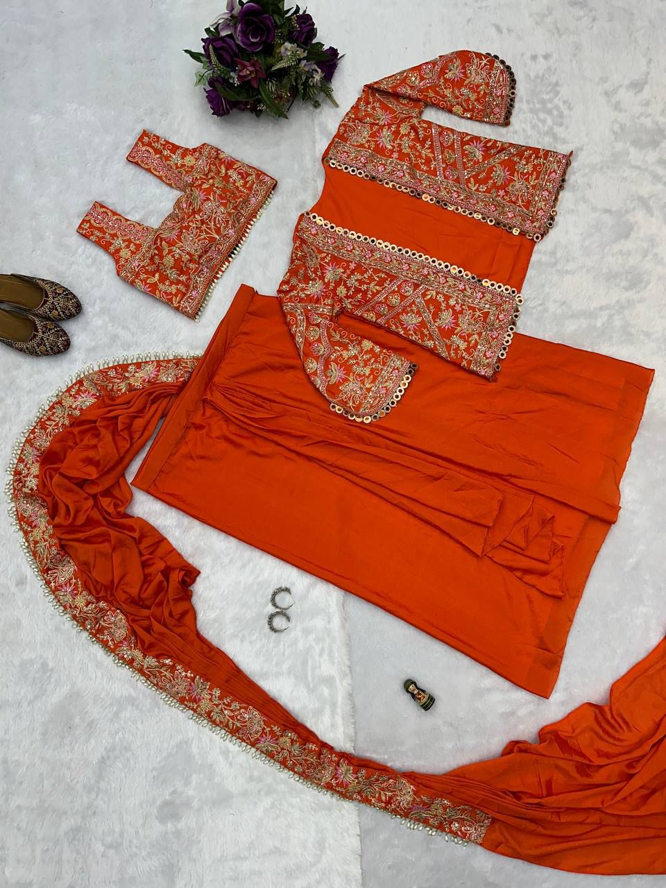 Indo Western Pre Draped Ready To Wear Jacket Koti Style Saree