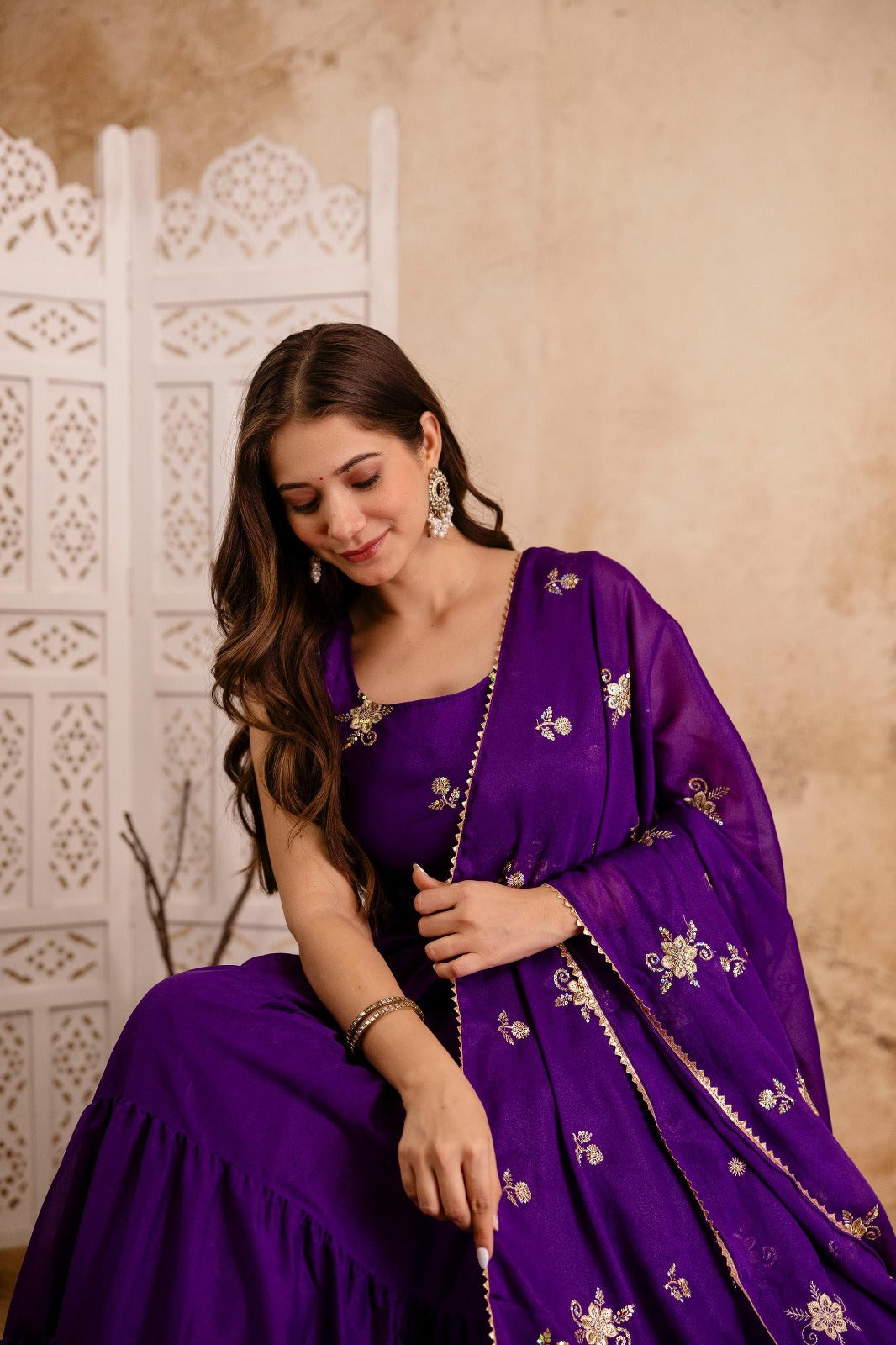 Big Flaired Layered Premium Anarkali Set