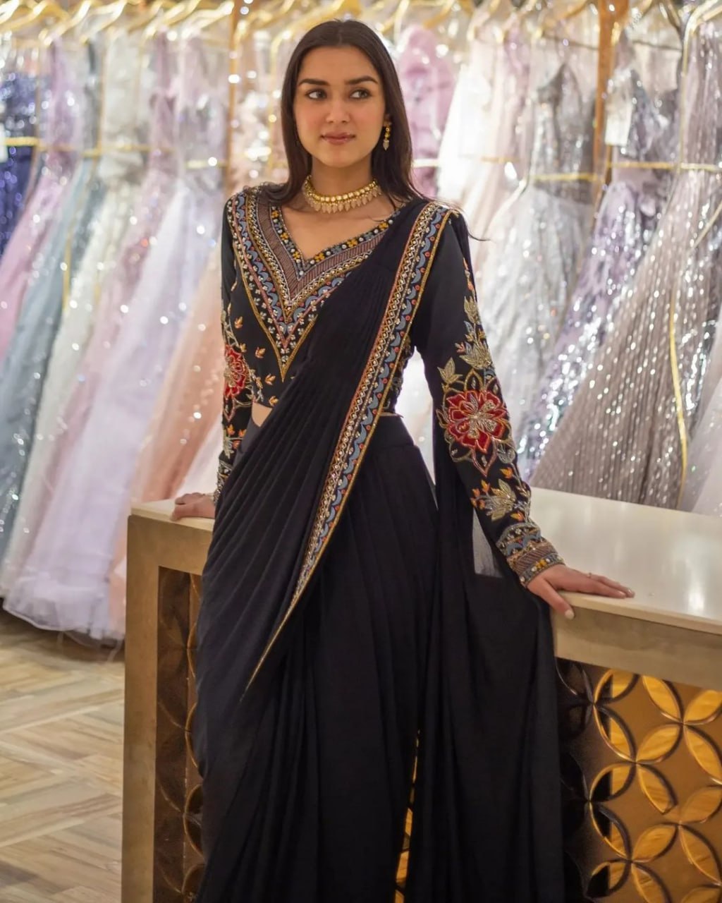 Beautiful Black Party wear saree