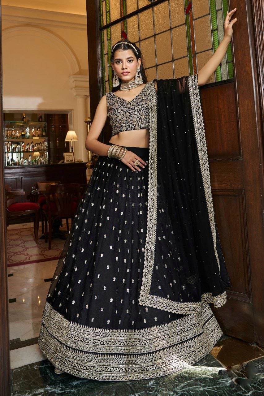 Black Sequins Lehanga Choli