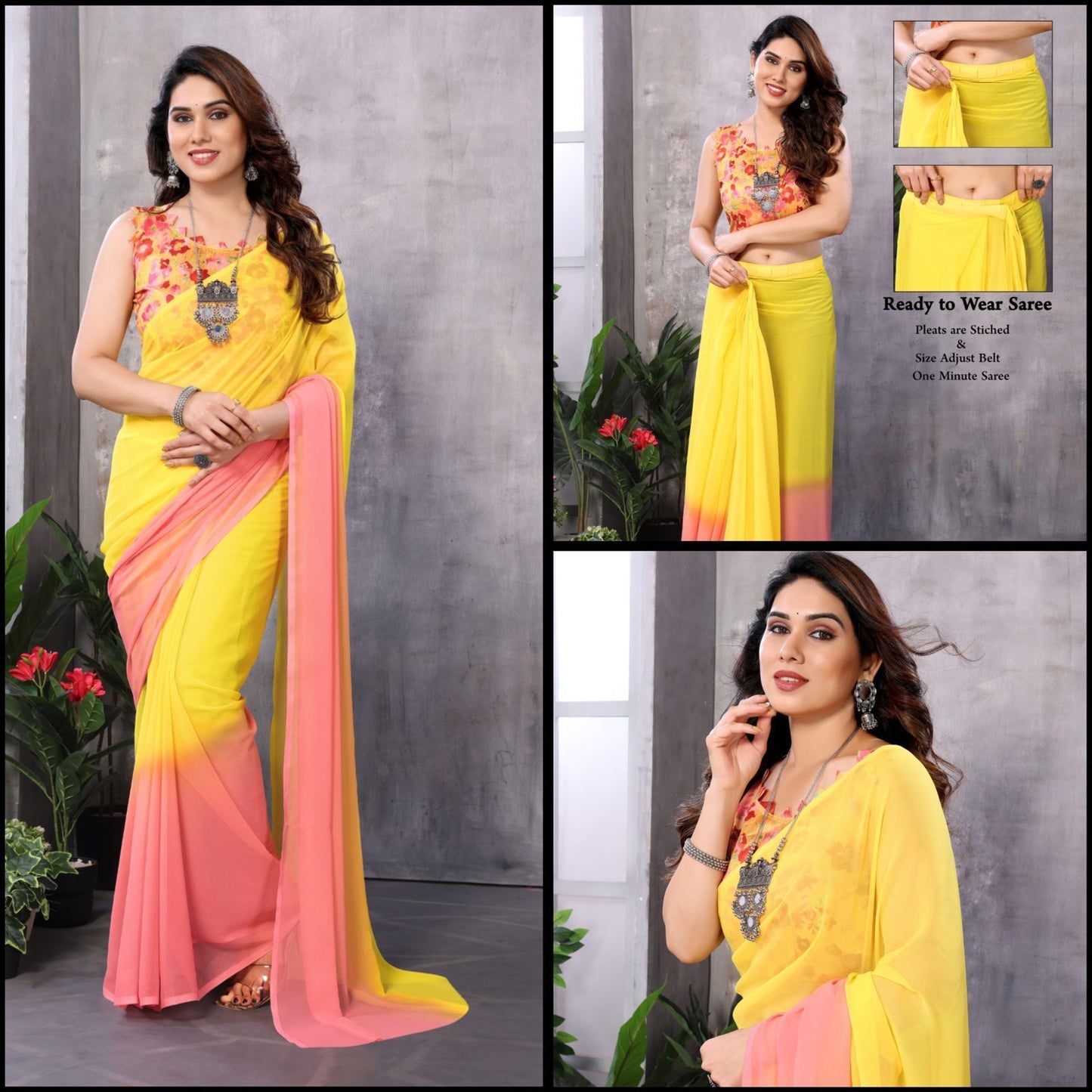 Summer Georgette Ready To Wear Sarees