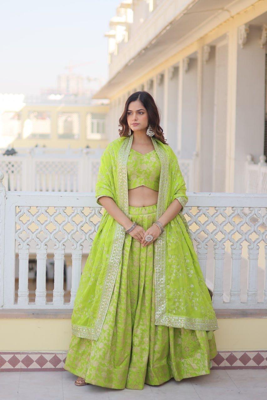 Attractive Green Celebrations Lehanga
