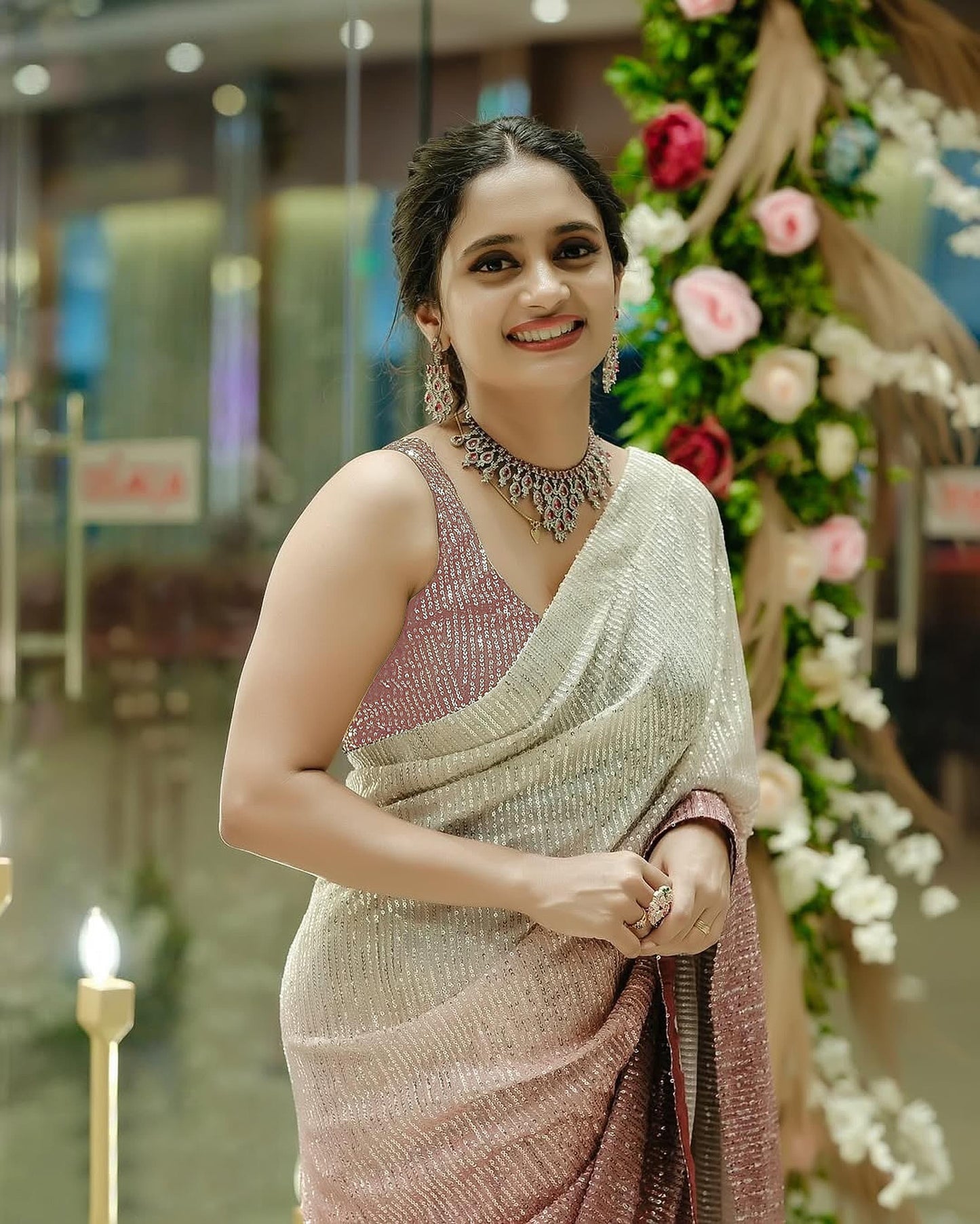Ombre Shade Bling Sequins Premium Saree