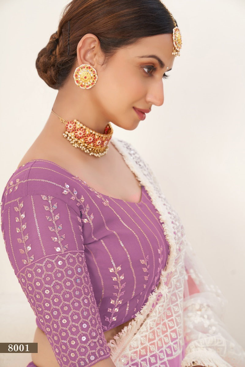 PREMIUM WEDDING SEASON LAVENDER LEHANGA