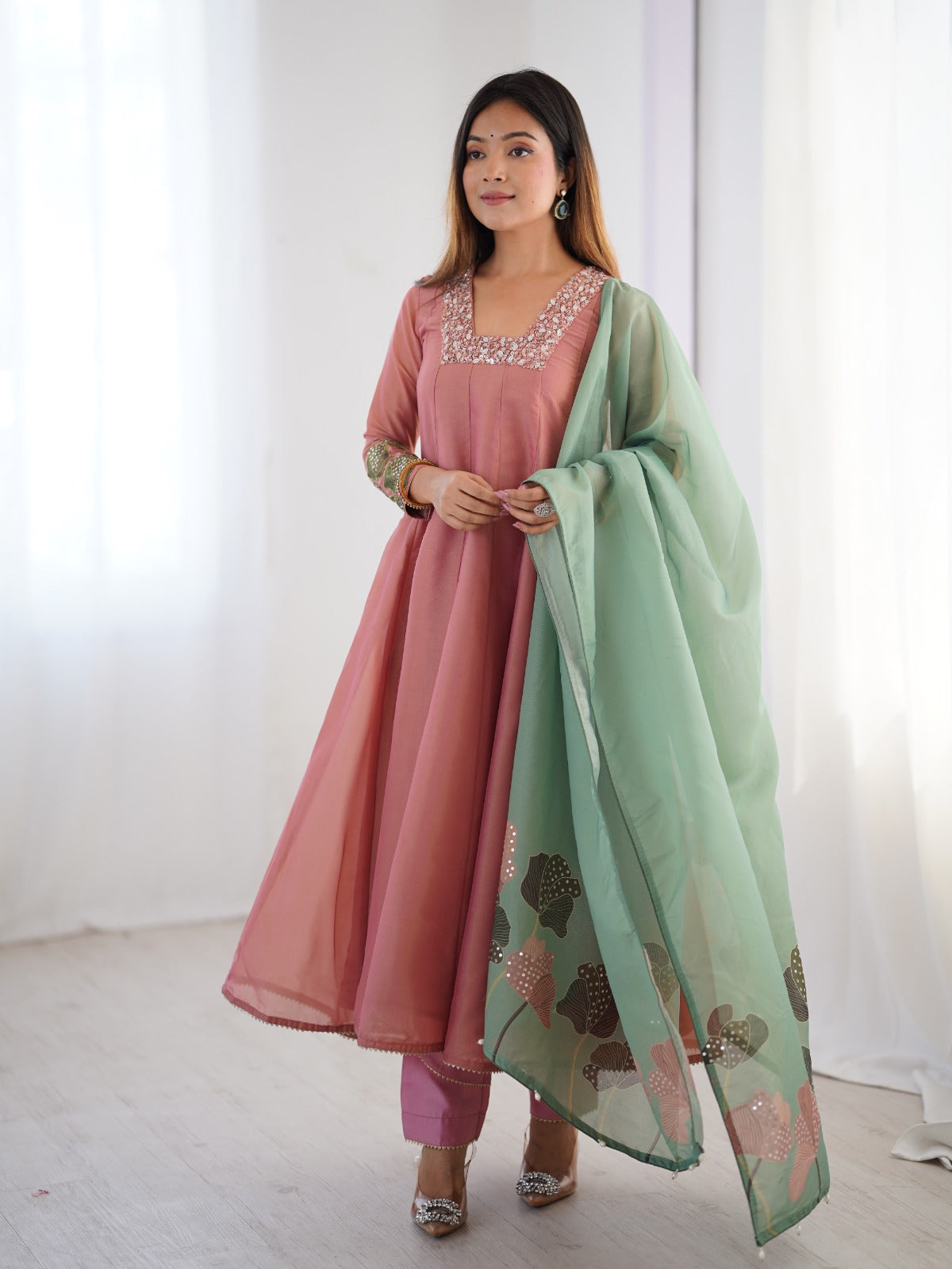 Peach Premium Ready To Wear Suit Outfit
