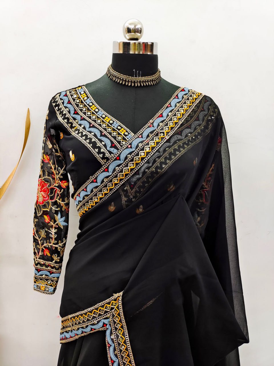 Beautiful Black Party wear saree