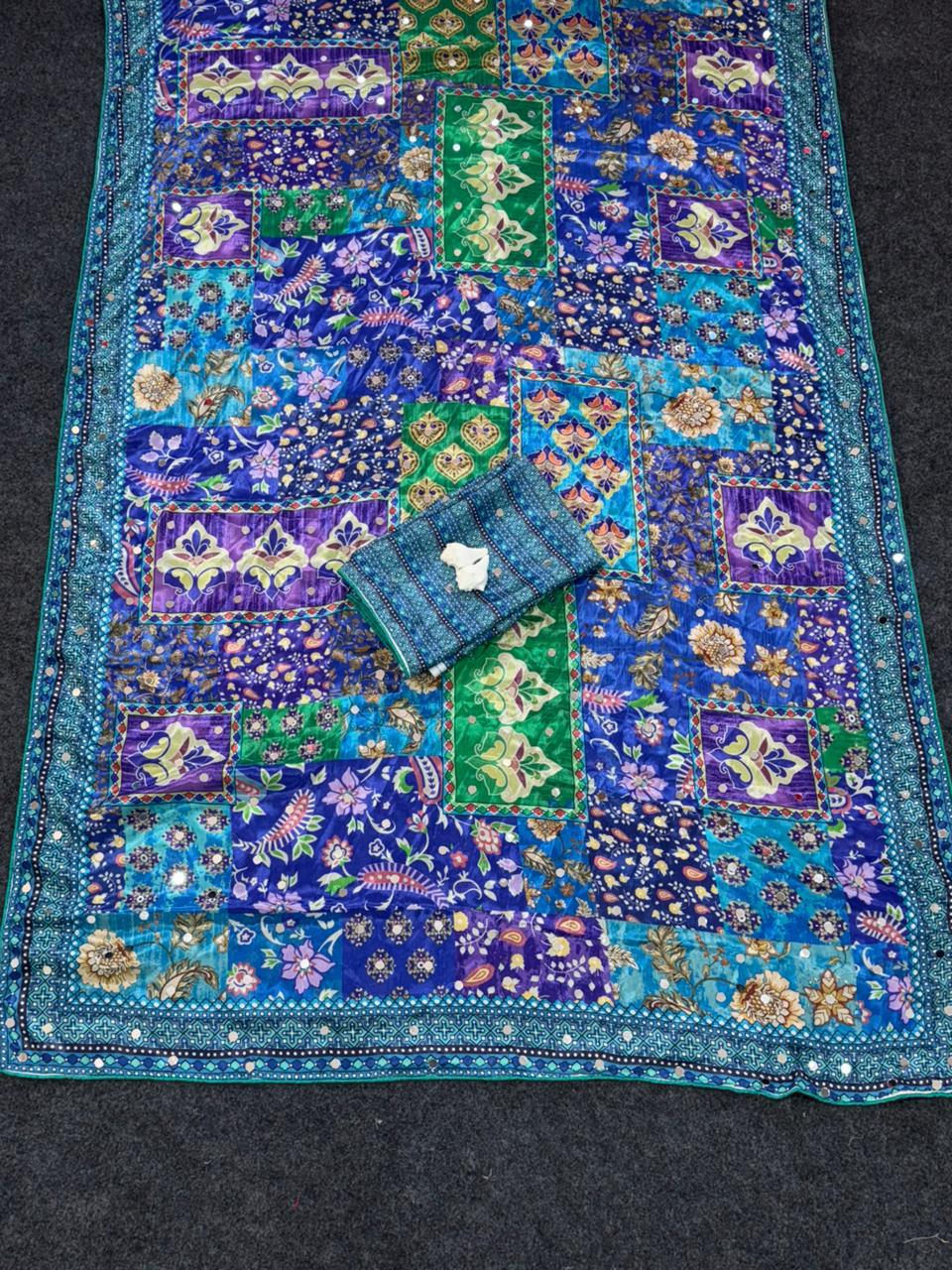 AJARAKH PREMIUM ROMAN SILK SAREE