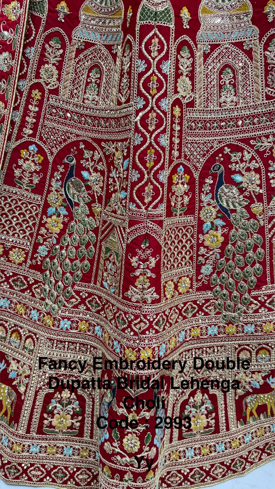 Premium Fancy Embroidery Double Dupatta Bridal Lehenga Choli