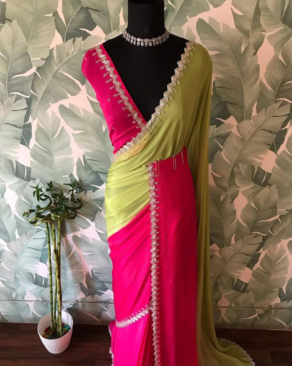 Colorful Handwork Premium Saree