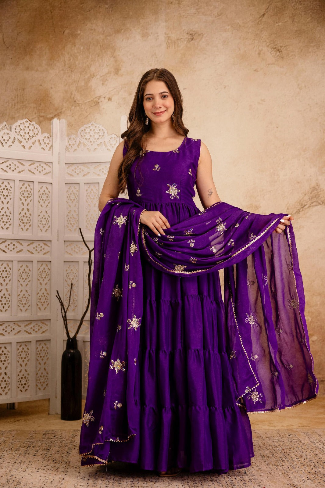 Big Flaired Layered Premium Anarkali Set