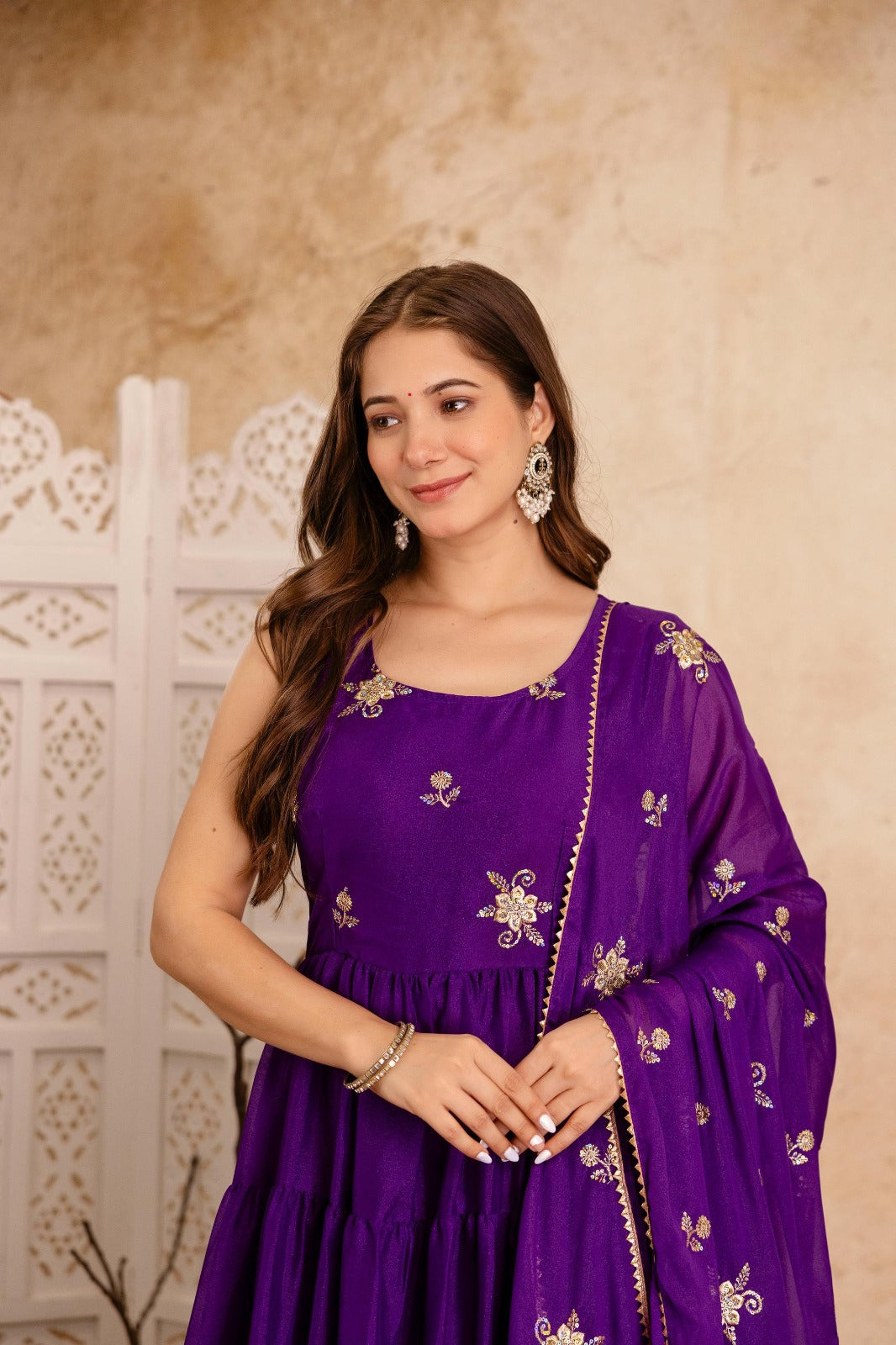 Big Flaired Layered Premium Anarkali Set