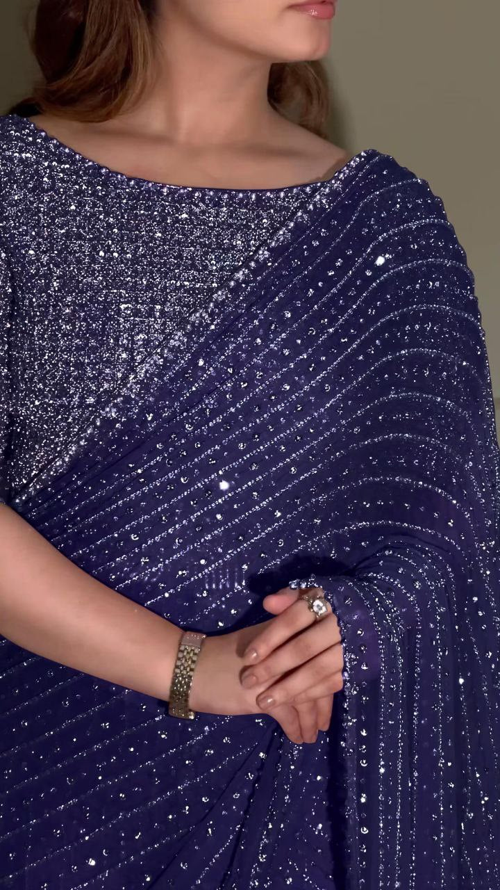 Bling Party Evenings Sequins Saree