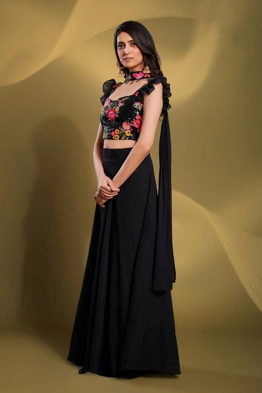 Black Stylish Lehanga Choli