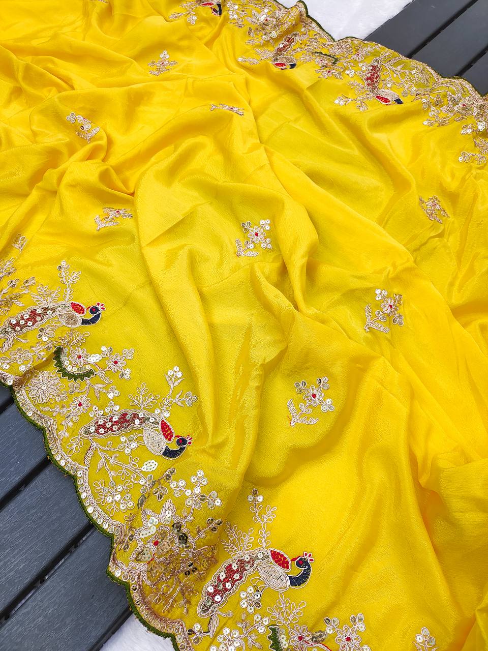 Yellow Auspicious Haldi Exclusive Saree