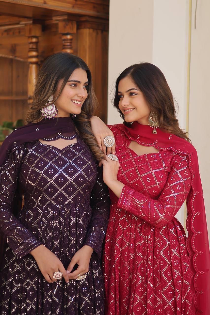 Beautiful Gown With Dupatta In Two Colors