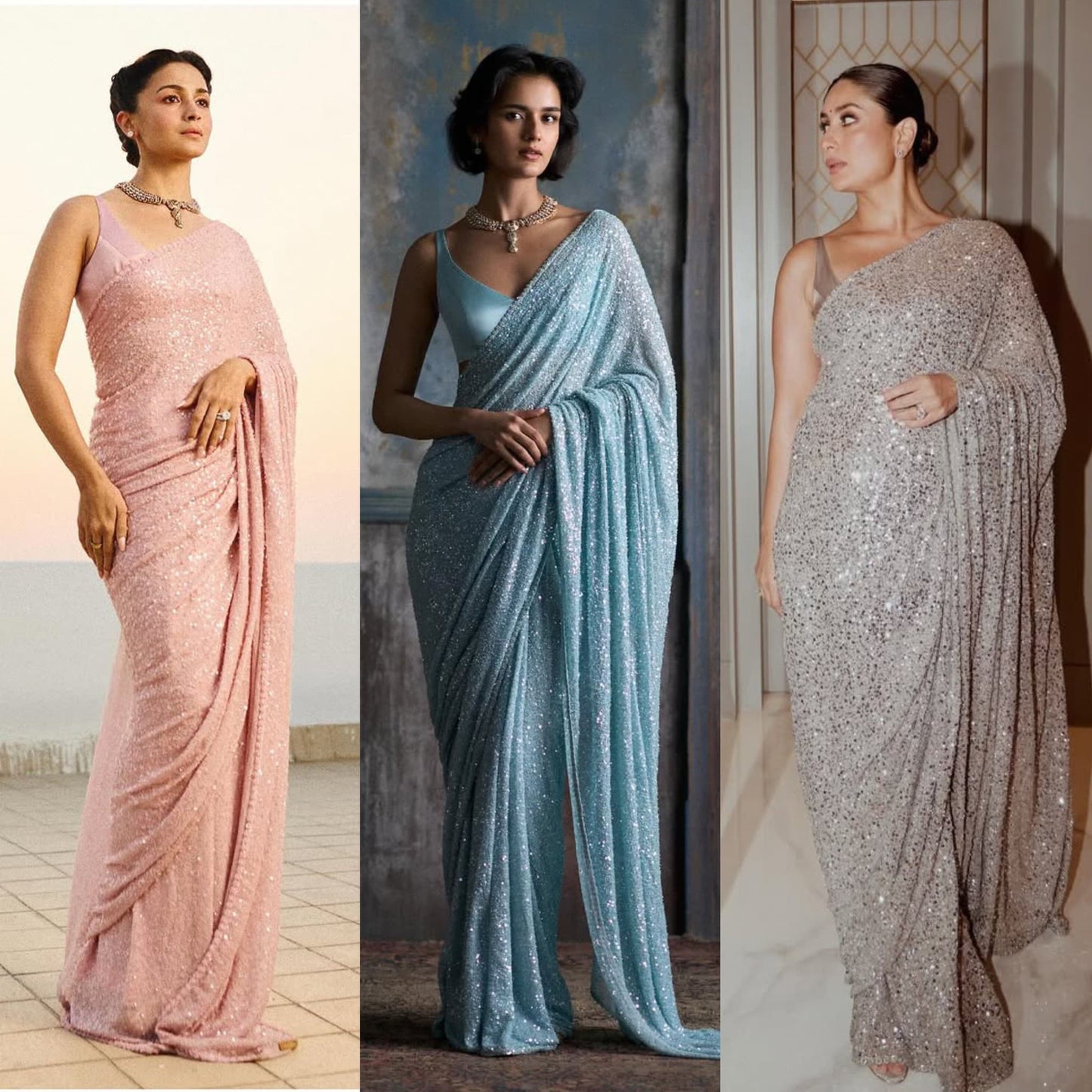 Premium Bollywood Style Sequins Bling Saree
