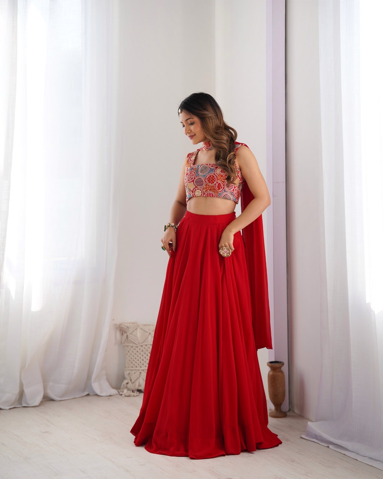 Attractive Fashionistic Indo Western Style Ready to Wear Modern Lehanga