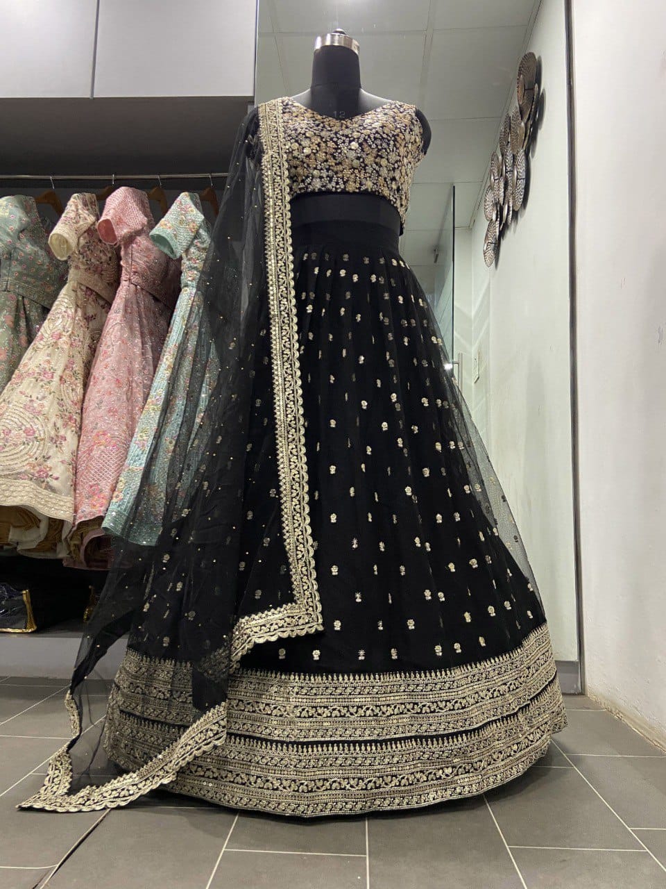 Black Sequins Lehanga Choli