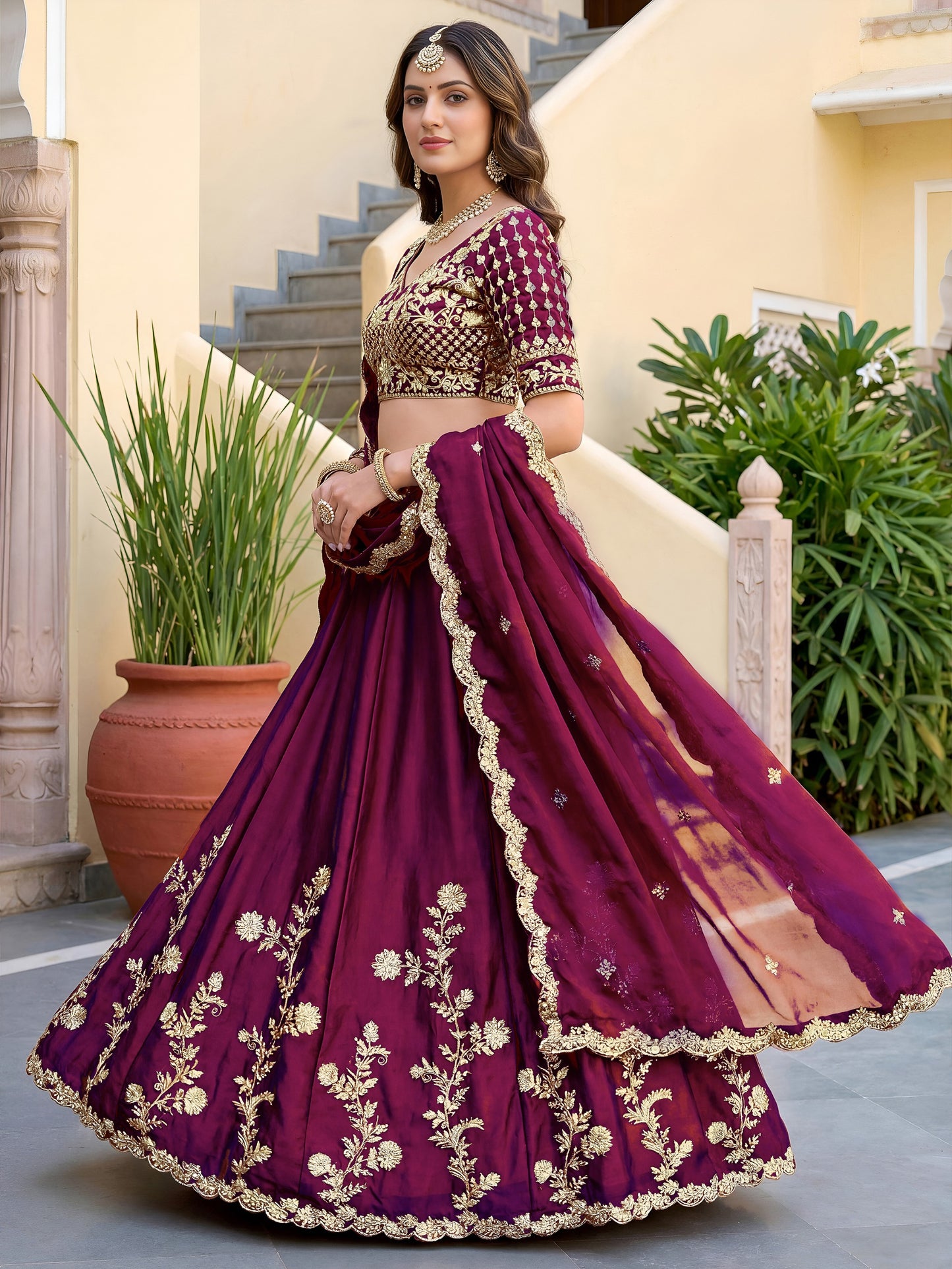 Regal Wine Royal Bloom Lehanga