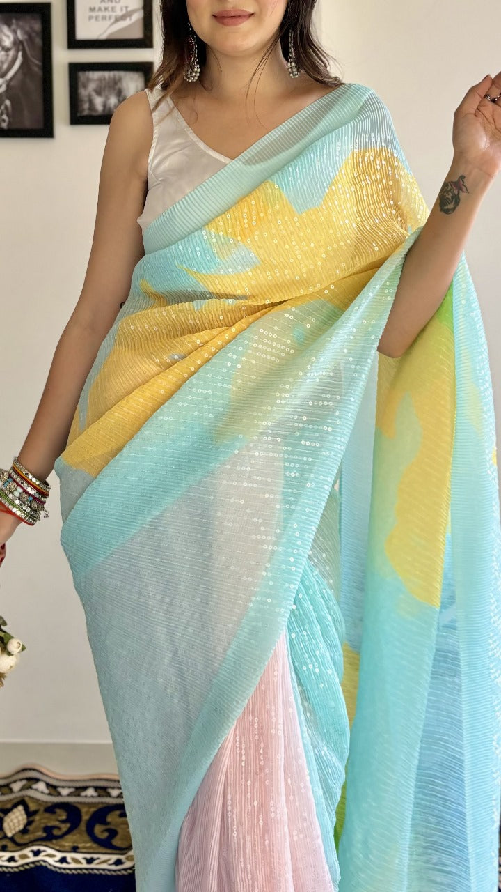 Crush Sequence Bling Saree