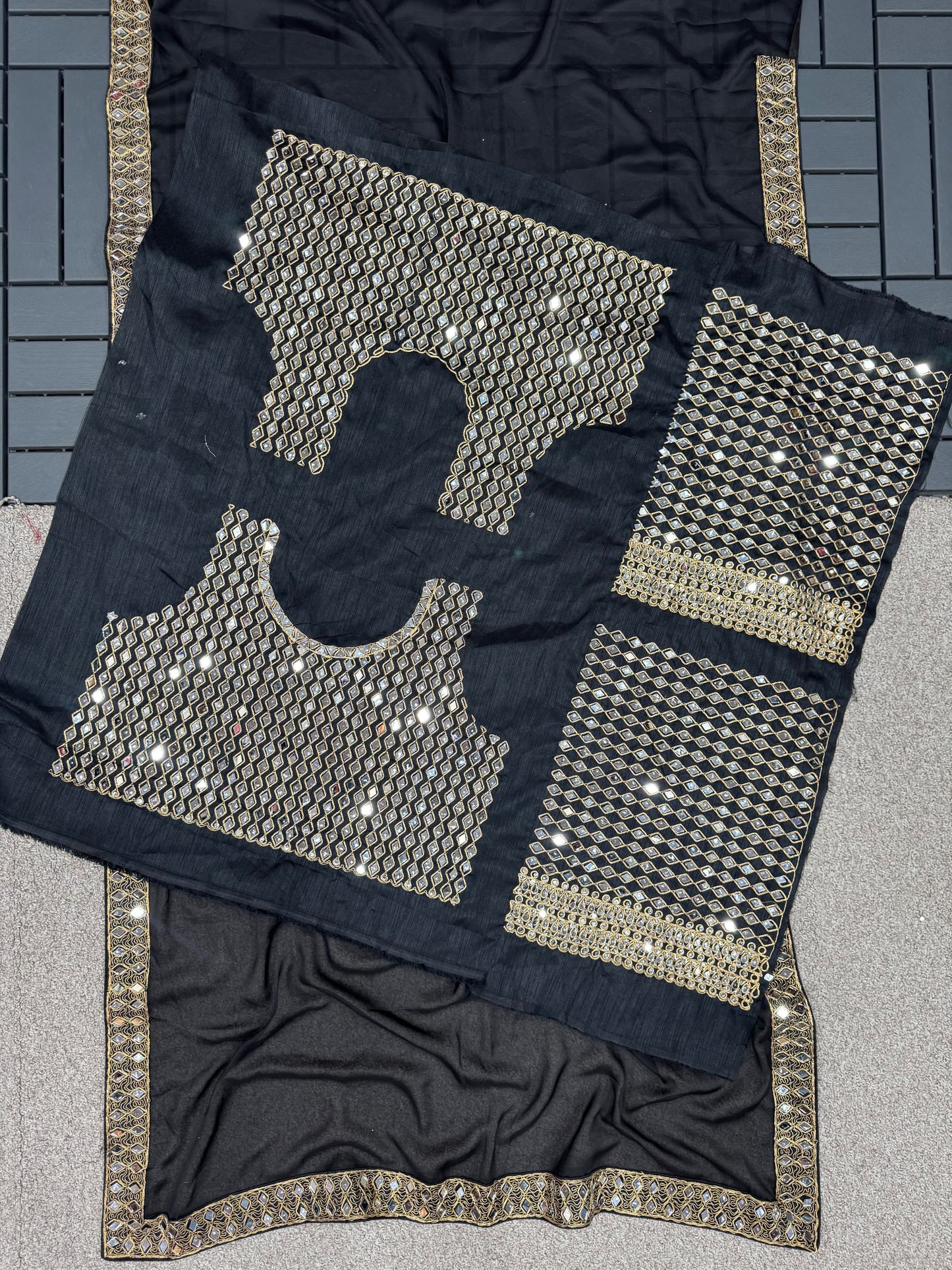 Mirror inlaid Premium Bling Saree
