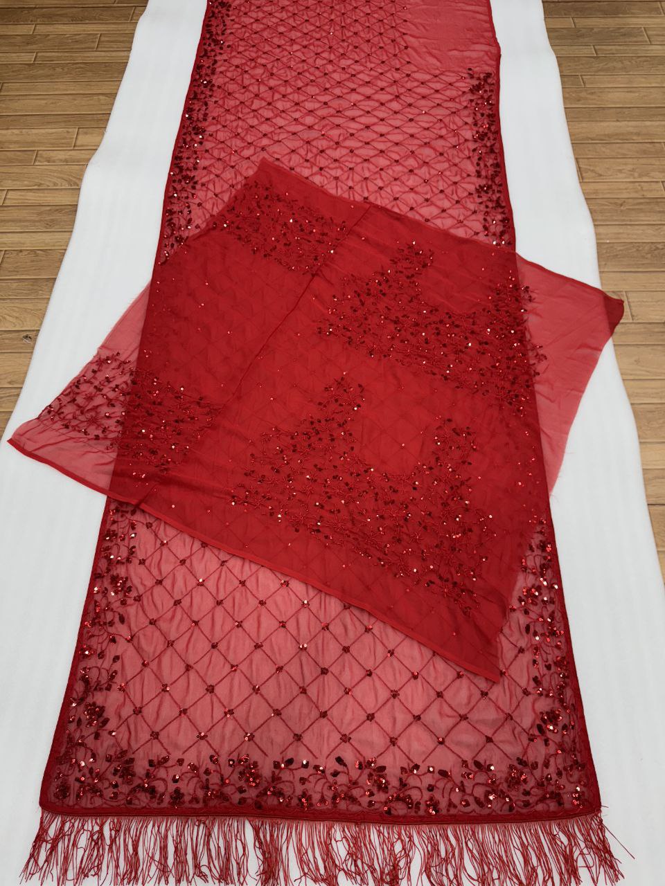 Red Hot Bling Bollywood BlockBuster Sequins Party Saree