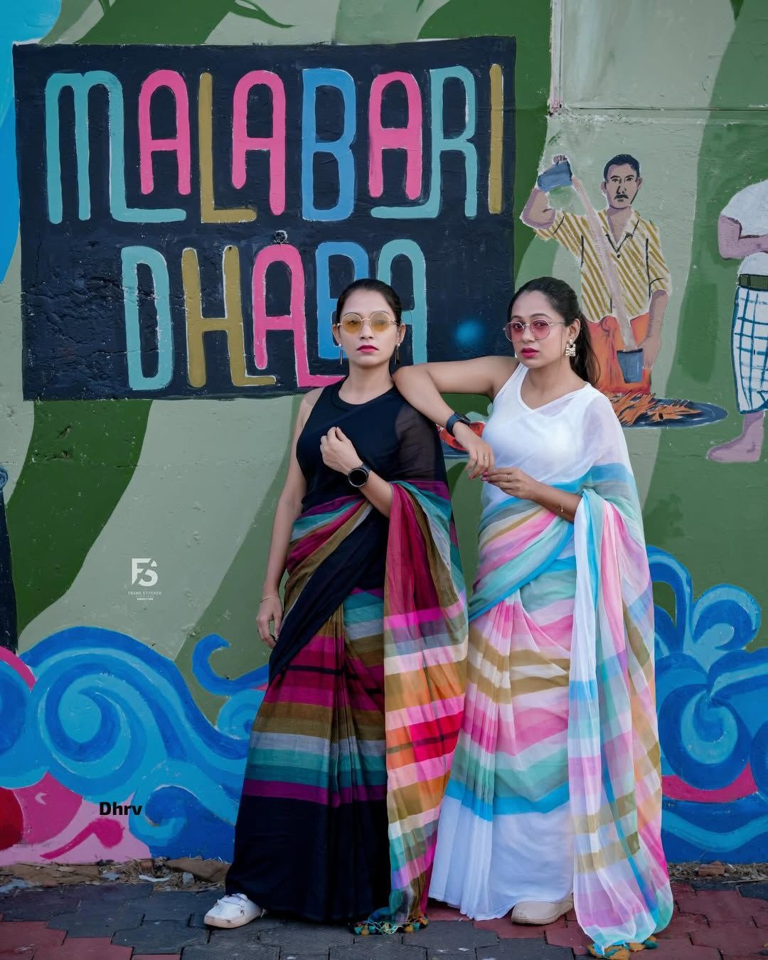 Rainbow Linen Multicolour Bollywood Saree