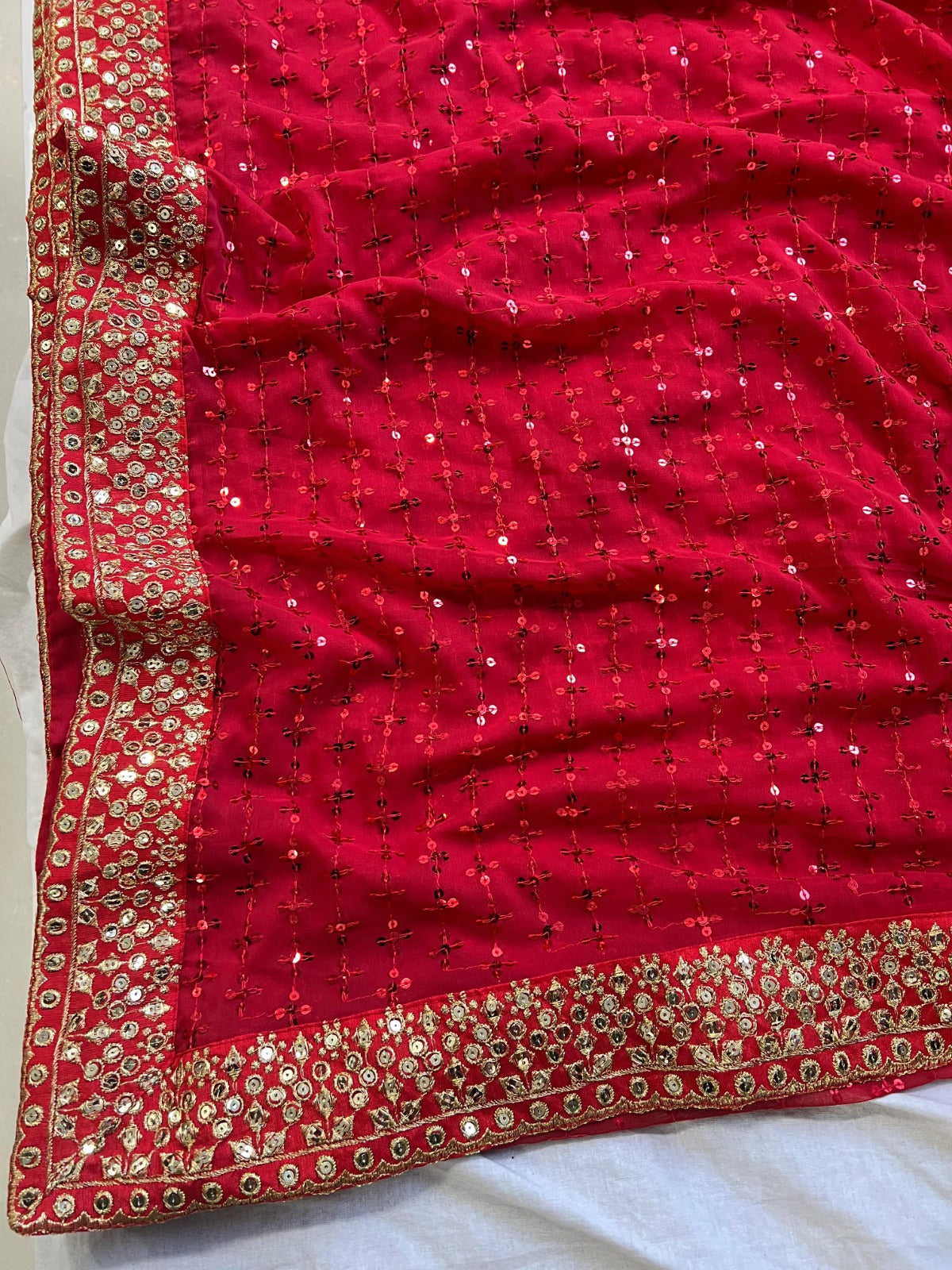 OCCASSION WEAR PREMIUM RED SAREE
