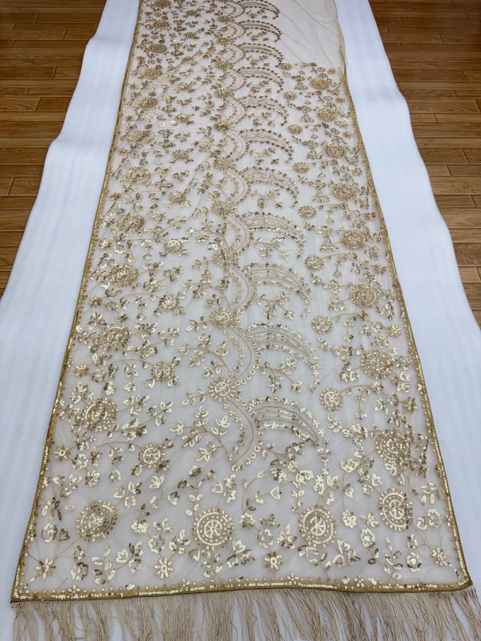 Bollywood Blockbuster 5mm Sequins Net Saree with Heavy Embroidered Blouse