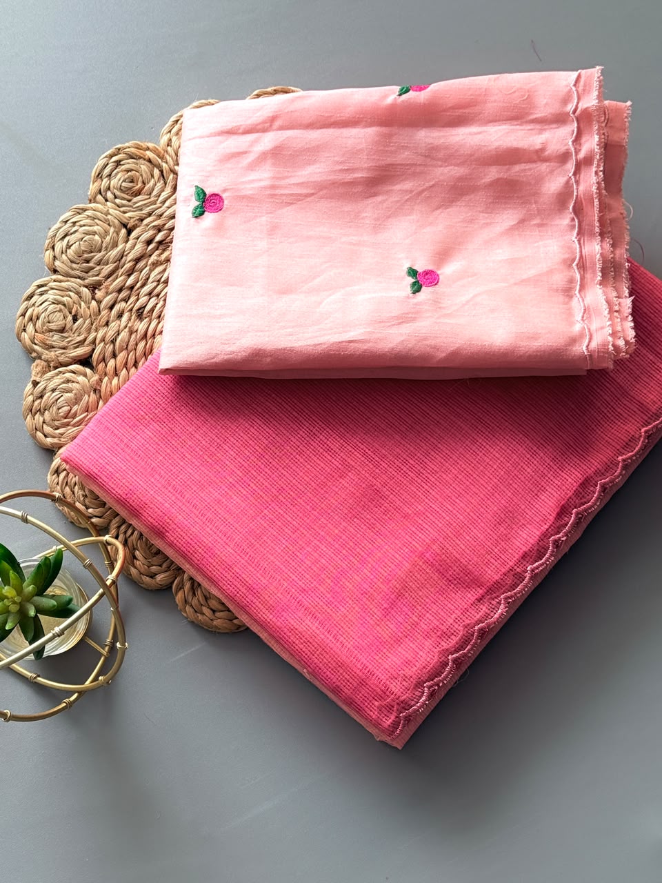 Pink Premium Viscose Kota Doriya Saree