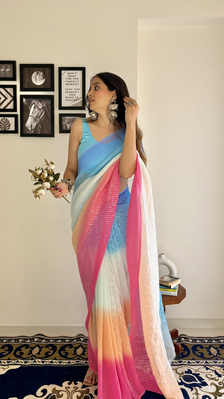 Crush Sequence Bling Saree