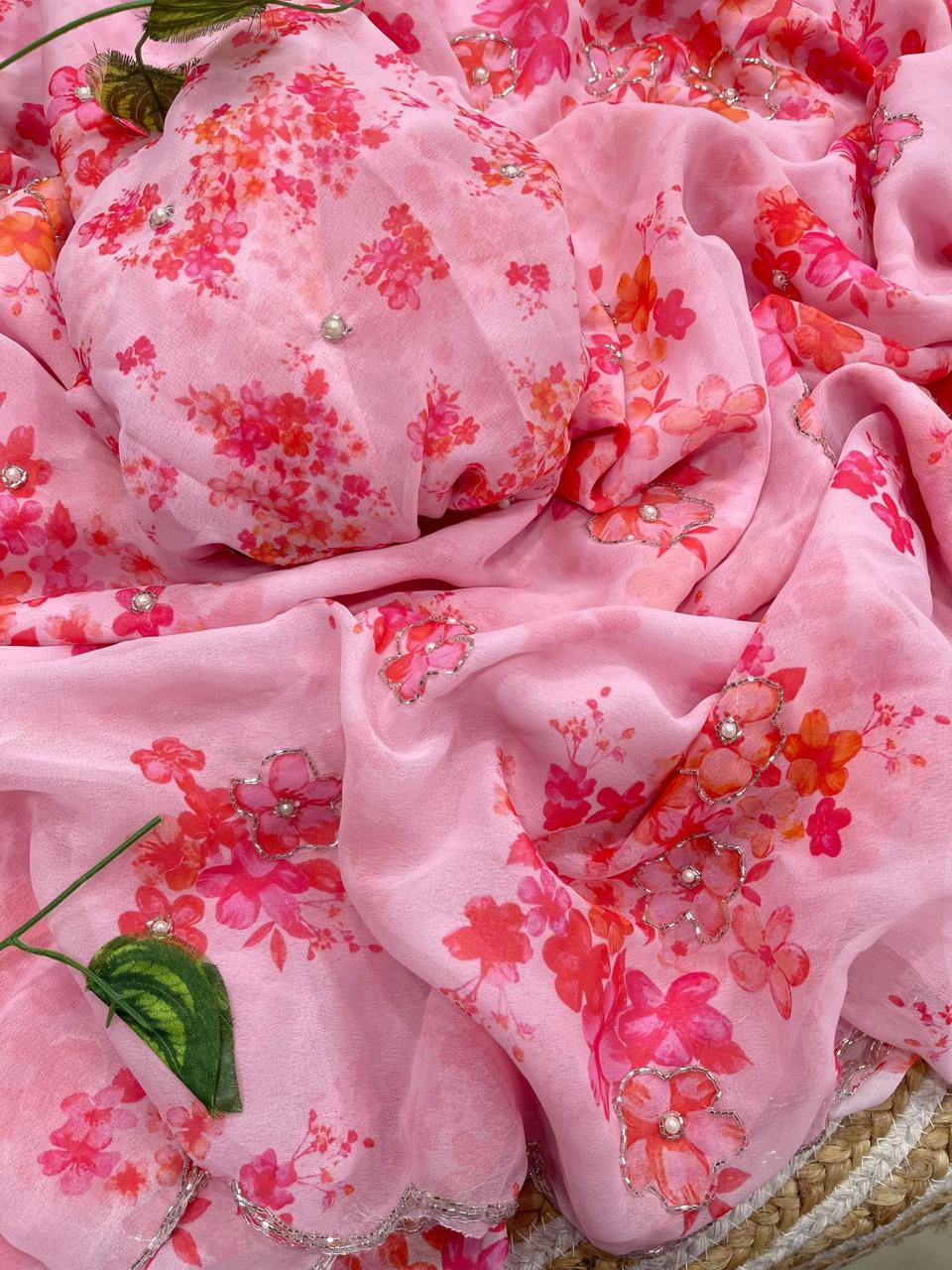 The Ultimate Elegance: Floral Georgette Edition Saree