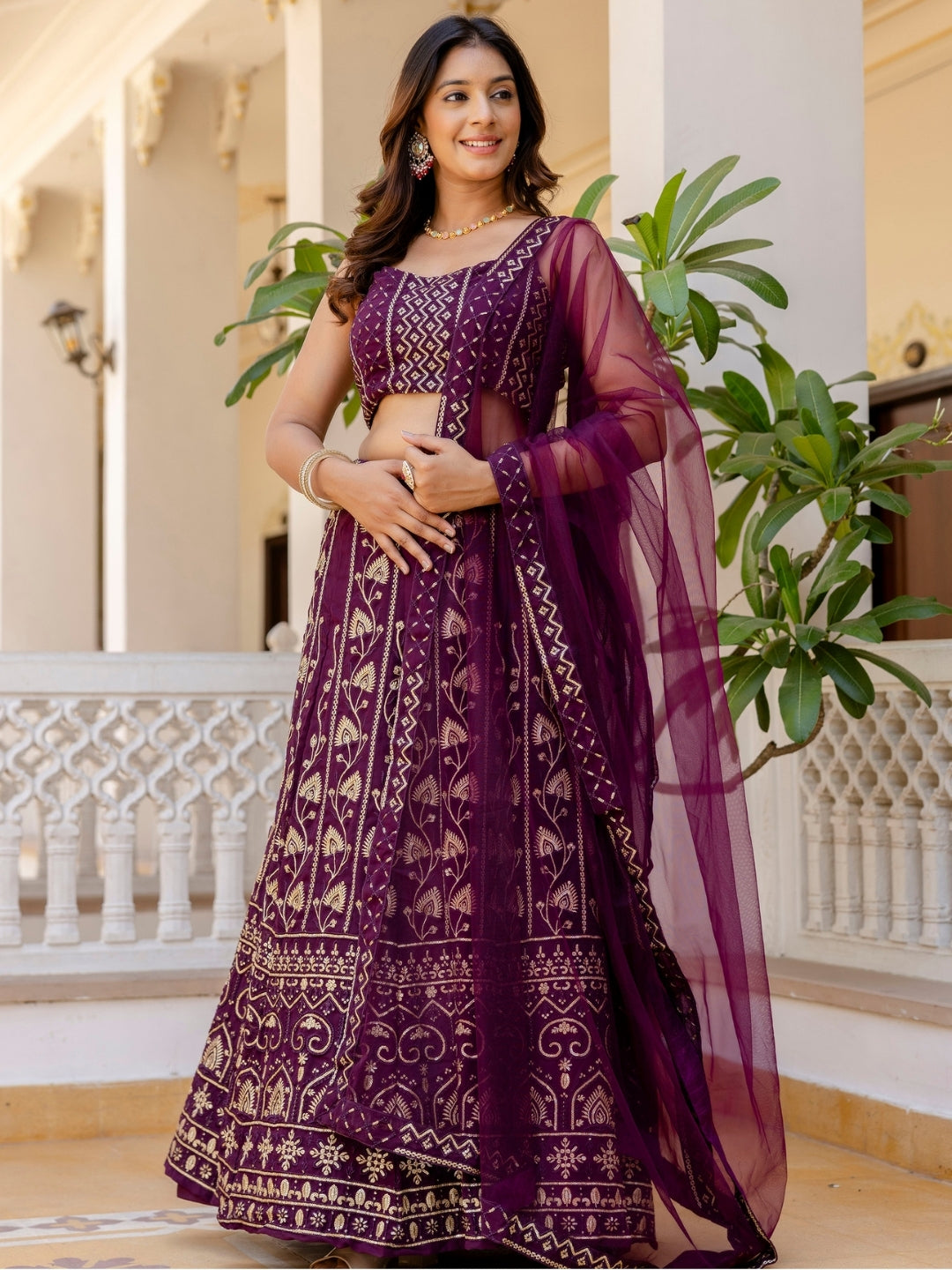 Grace Every Occasion in Elegance  Designer Georgette Lehenga Set