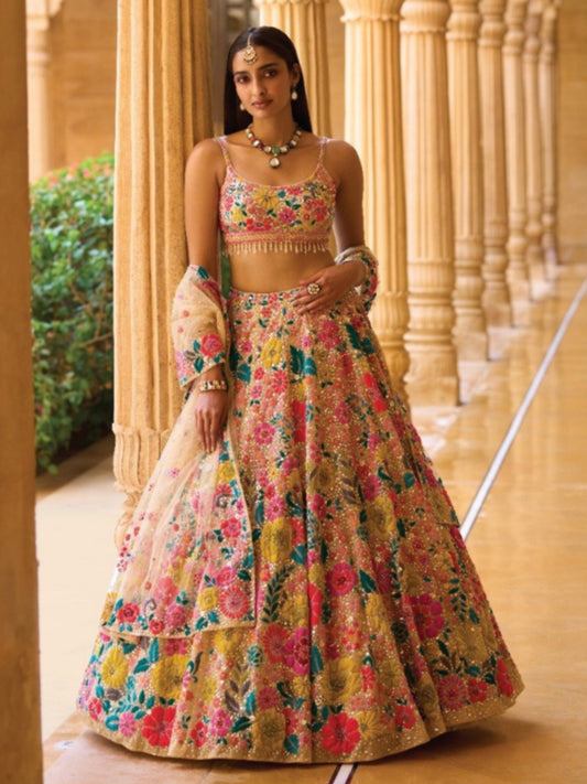 Floral Premium Bridesmaid Georgette based Lehenga Set