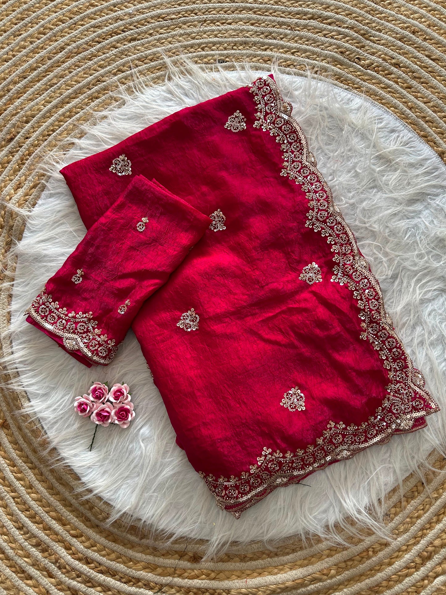 Forest Grace Fandy Silk Shimmer Colorful Sarees