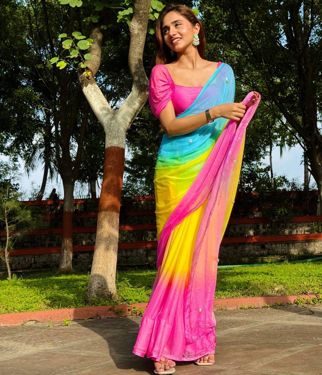 SUMMER FUN HANDWORK KHATALI WORK SAREE